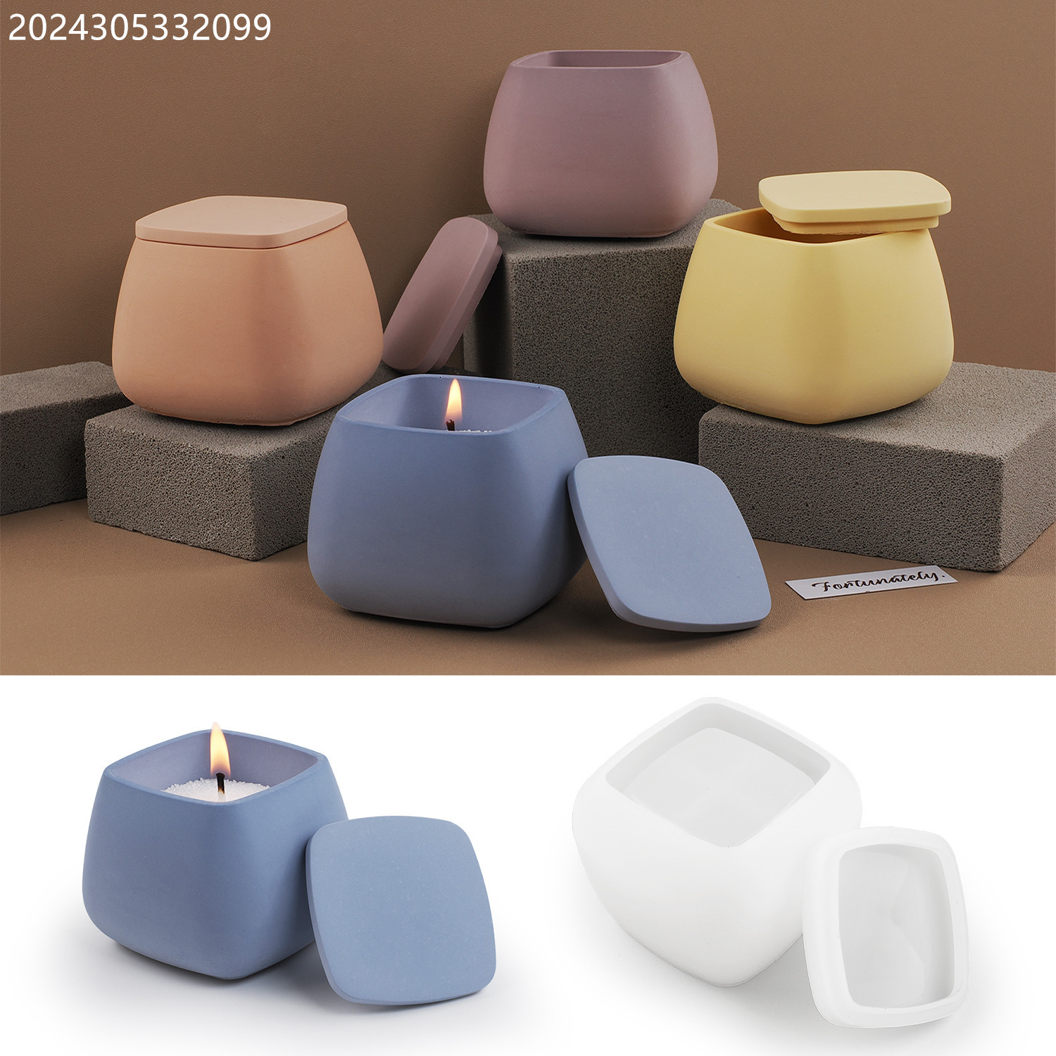 Candle Making Design - قالب سيليكون لصنع أكواب الشموع المربعة