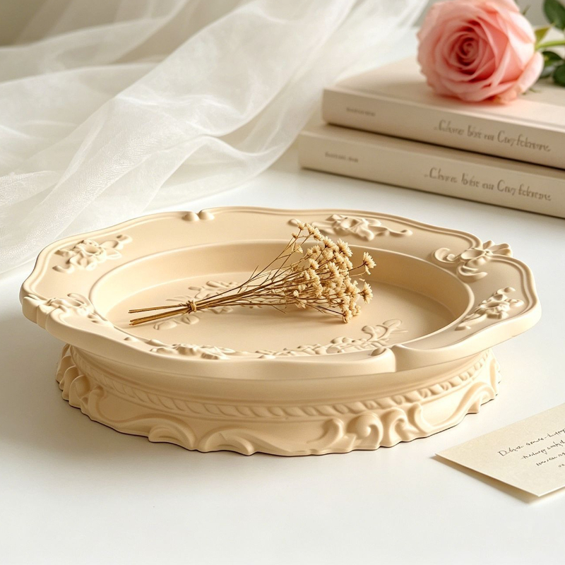 Candle Making Design - قالب سيليكون أنيق بتصميم باروكي عتيق
