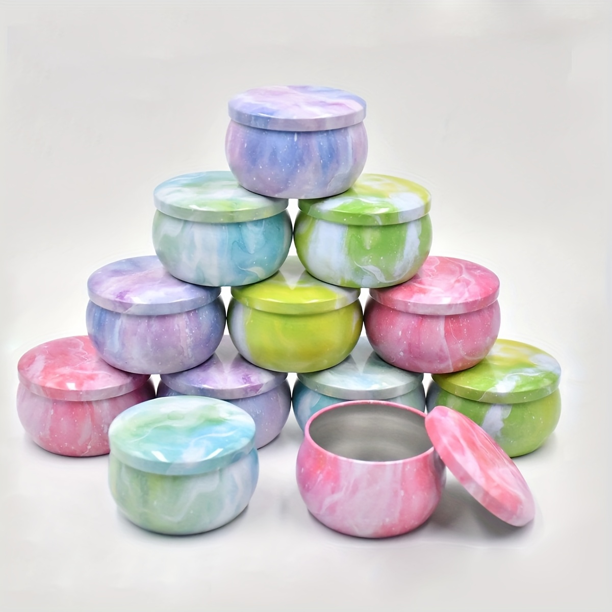 Candle Making Jars - أوعية شموع معدنية فارغة بنمط السماء