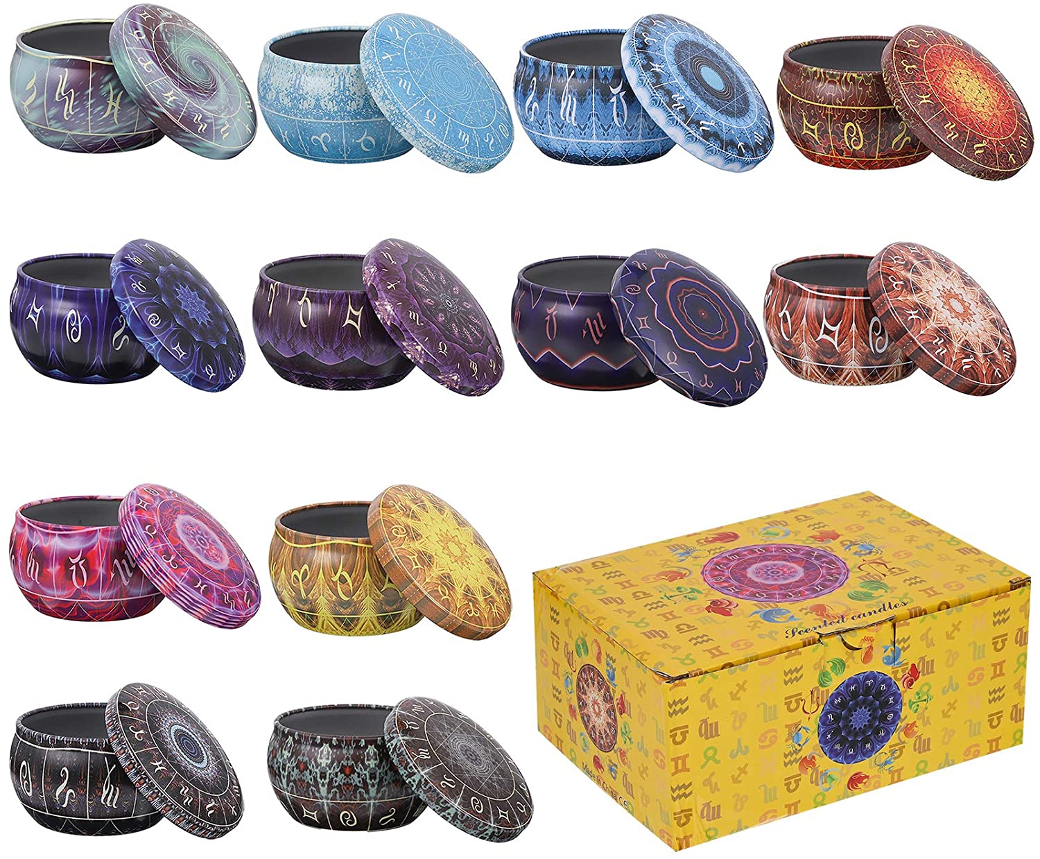 Candle Making Jars With Lids - 12 عبوة من علب الشموع المستديرة