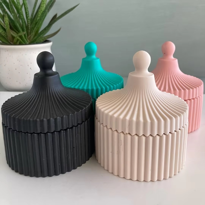 Candle Making Jars With Lids - مجموعة واحدة من قوالب السيليكون لصنع