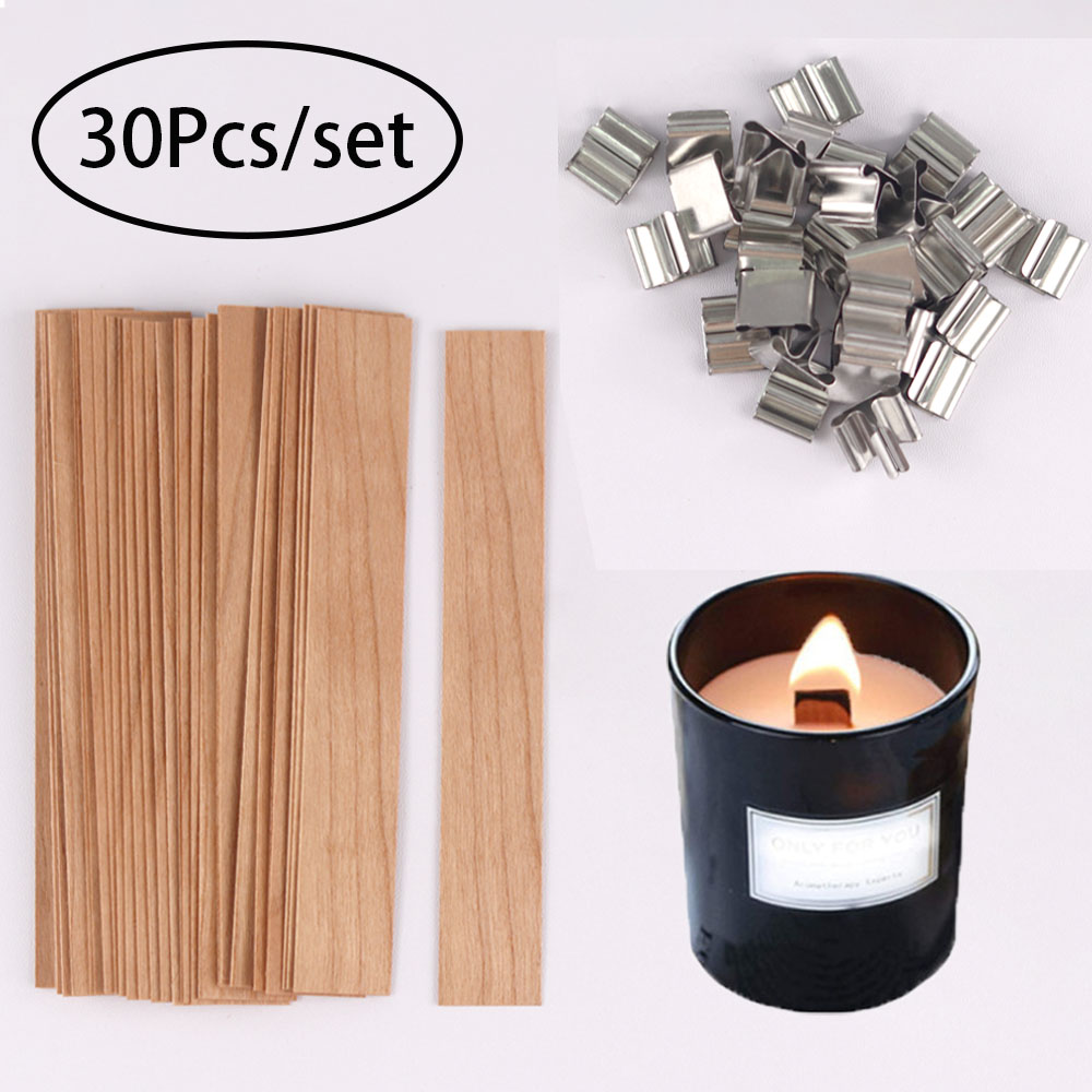 Candle Making Jars - 30 قطعة شمعة خشبية الفتائل شمعة