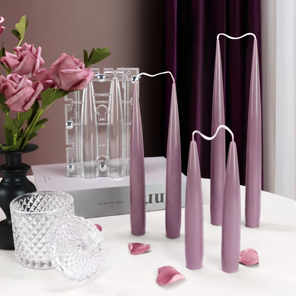 Candle Making Supplies Wholesale - عمود مدبب مزدوج شمعة قالب أكريليك