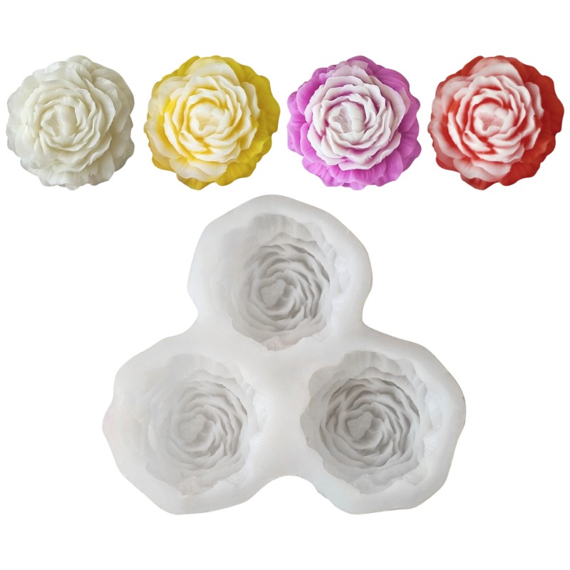 Candle Making Supplies Wholesale - 3 قطعة/المجموعة الفاوانيا زهرة شمعة قالب