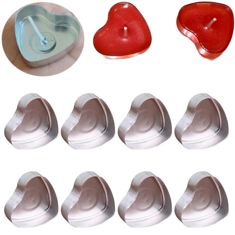 100 مجموعة على شكل قلب فارغة ا - مراجعة Candle Making Supplies Wholesale وسعره
