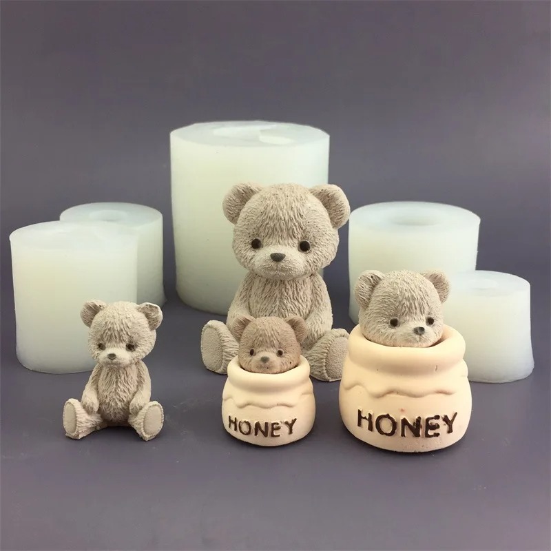 قالب سيليكون على شكل دب لطيف ل - مراجعة Candle Making Jars وسعره